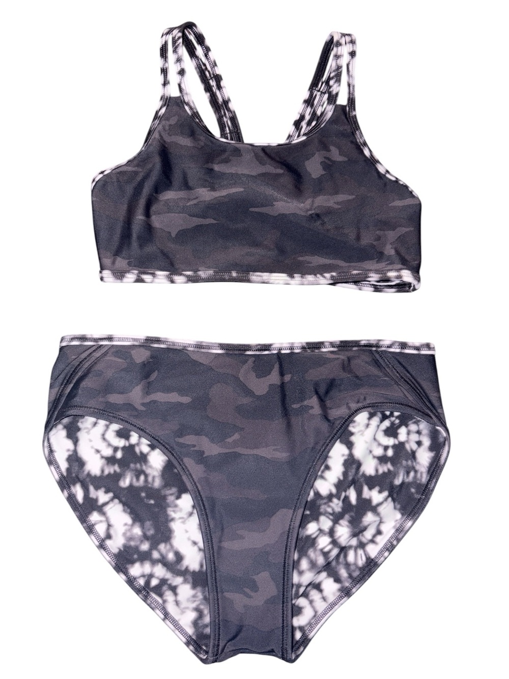 Athleta Girl Camo Tie Dye Reversible Bikini Set